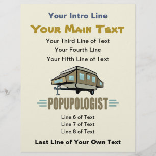 Flyer Camper pop up humorístico