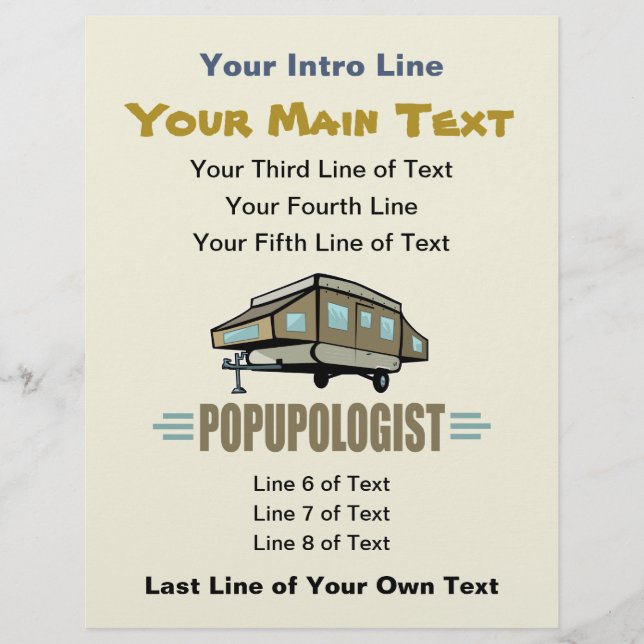 Flyer Camping Car Humorístico Desplegable (Frente)