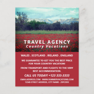 Flyer Campo de amapola silvestre, agencia de viajes anun