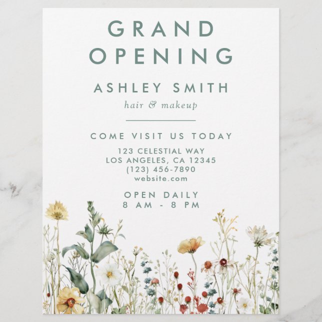 Flyer Campo de flores silvestres de verano (Frente)