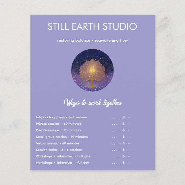 Flyer Campos de Luz Interior | Árbol de la Vida (Frente)