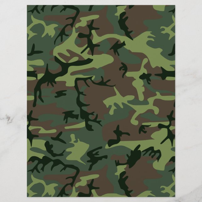 Flyer Camuflaje Camo Patrón Verde Marrón (Atrás)