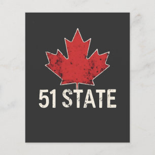 Flyer Canadá 51 Estado Trump Bandera estadounidense y ca