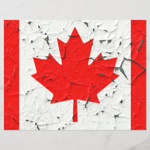 Flyer Canadian Red Maple Leaf CANADA Peeling Paint Print
