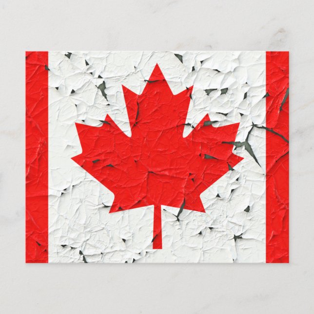 Flyer Canadian Red Maple Leaf CANADA Peeling Paint Print (Frente)