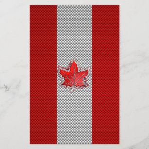 Flyer Canadian Red Maple Leaf on Carbon Fiber Print