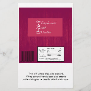 Flyer Candre de Boda de grano de madera rosa/rosa