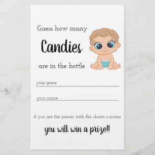 Flyer Candy Guessing Game Baby Boy