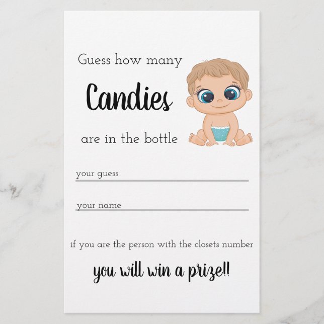 Flyer Candy Guessing Game Baby Boy (Frente)
