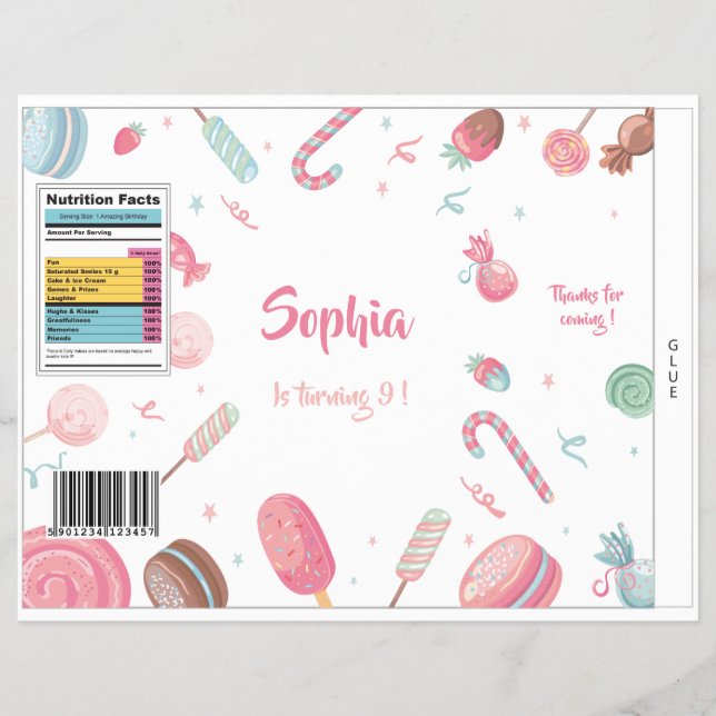 Flyer Candyland Chips Bag Wrapper Party Favor Bag (Frente)