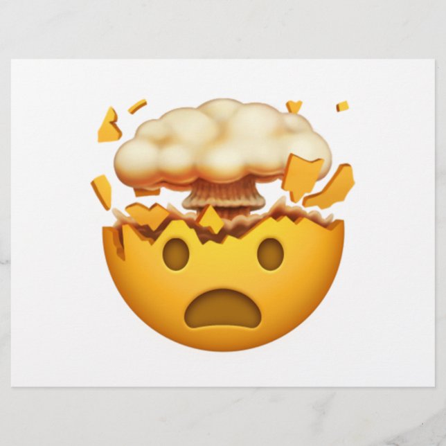 Flyer Cara impactada con cabeza explosiva - Emoji (Frente)