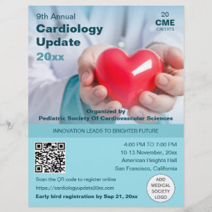 Flyer Cardiología Conferencia Médica Cardiotorácica