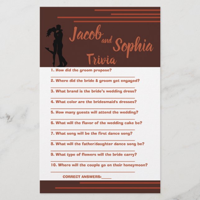 FLYER CARGA DE JUEGO DE LA DUCHA DE TRIVIA OSCURA, BRIDE (Frente)