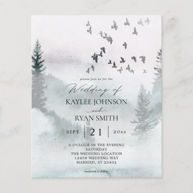 Flyer Cargador Boda de Bosques y Aves (Frente)