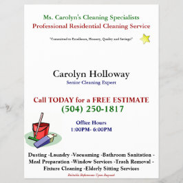 Flyer Carolyn Holloway Sample Flyer-Cleaning Services