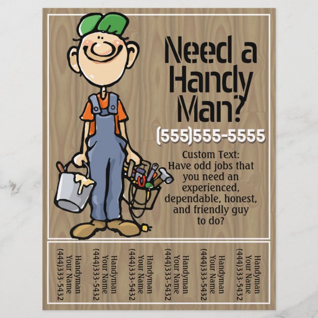 Flyer Carpenter Handyman Plumber Painter Earn Money (Frente)