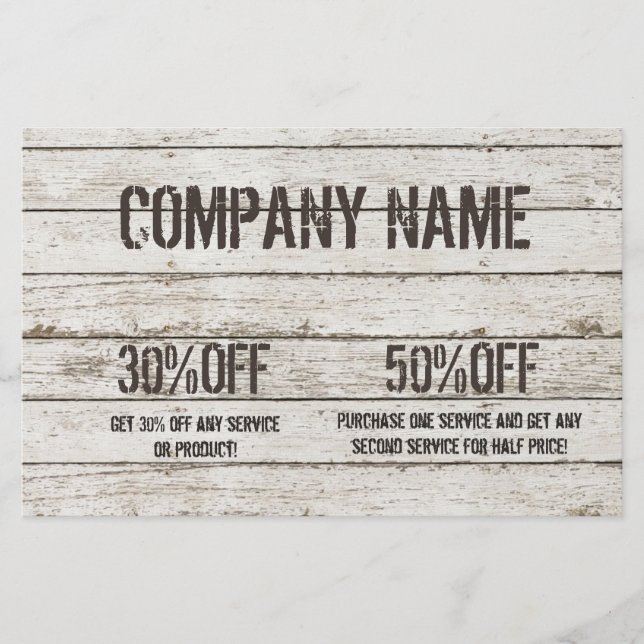 Flyer Carpintería de madera blanqueada carpintero constr (Frente)