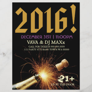 Flyer Cartel de anuncio de evento de fiesta de Año Nuevo