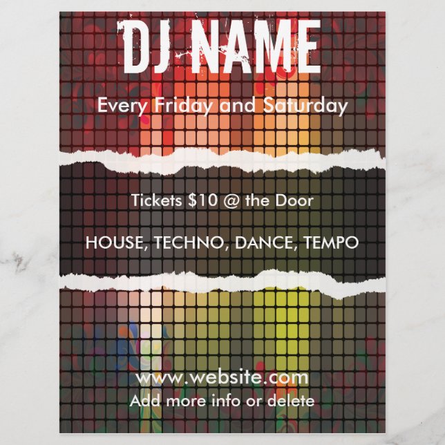 Flyer Cartel de Barras de Ecualizador de Música (Frente)