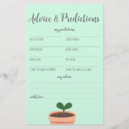 Flyer Cartel de consejos y predicciones para baby shower