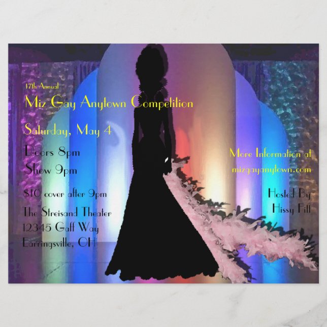 Flyer Cartel de evento de arrastre personalizado (Frente)