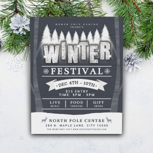 Flyer Cartel de evento de fiesta de invierno: Festival d