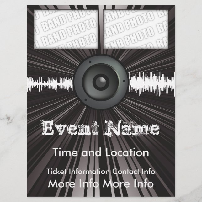 Flyer Cartel de evento de música altavoz explosión (Frente)