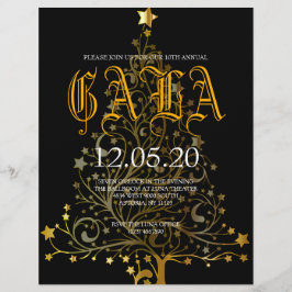 Flyer Cartel de fiesta de gala de beneficio de año nuevo