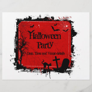 Flyer cartel de fiesta de Halloween grunge