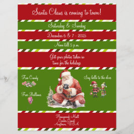 Flyer Cartel de Fotos con Santa en el Centro Comercial