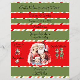 Flyer Cartel de Fotos con Santa en el Centro Comercial
