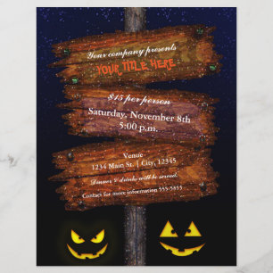 Flyer Cartel de Halloween Calabazas Espeluznantes Fiesta