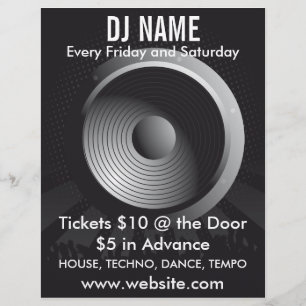 Flyer Cartel de música de DJ Name Speaker