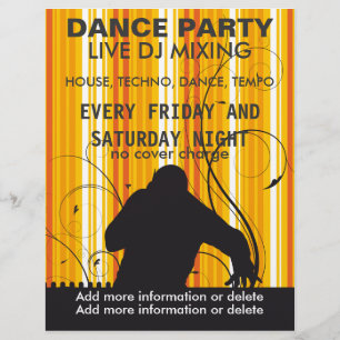 Flyer Cartel de música en vivo de DJ para fiesta