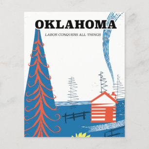 Flyer Cartel de viaje de Oklahoma al estilo vintage.