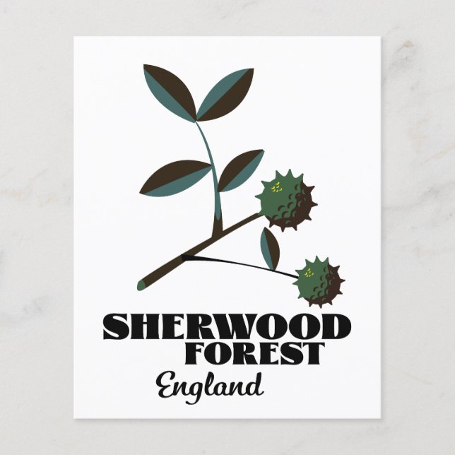 Flyer Cartel de viaje de Sherwood Forest England (Frente)