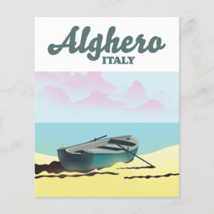 Flyer Cartel de viaje vintage de Alghero Italia