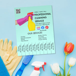 Flyer cartel fotográfico de limpieza ecológica con lengü