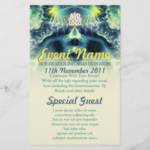 Flyer Cartel Personalizado de Evento de Arte Fractal Dar