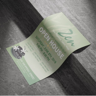 Flyer Casa abierta de ZEN Stone Bamboo YOGA SPA Salón de