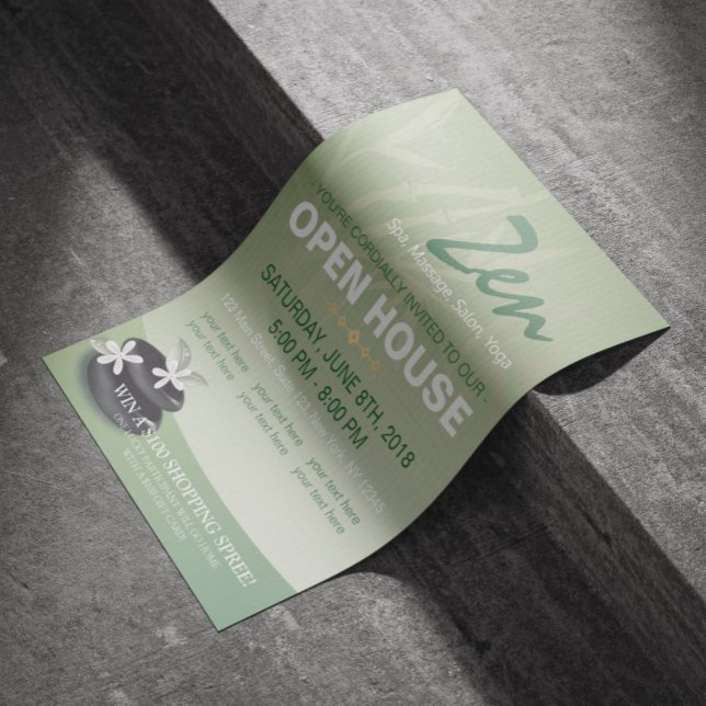 Flyer Casa abierta de ZEN Stone Bamboo YOGA SPA Salón de (Subido por el creador)