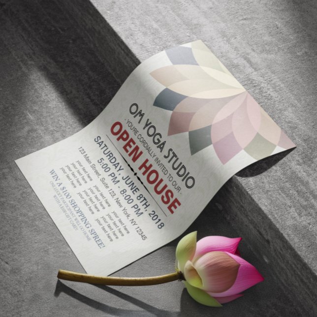 Flyer Casa abierta del estudio del instructor de YOGA Lo (Subido por el creador)