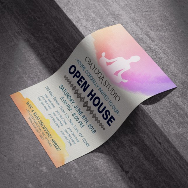Flyer Casa abierta del estudio del instructor de yoga Me (Subido por el creador)