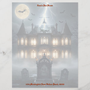 Flyer Casa de Halloween con Frankie, Gris Oscuro