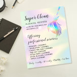 Flyer Casa de limpieza de empleadas domésticas - Hologra<br><div class="desc">Casa de limpieza de doncella Sparkling con color de gradiente holográfico</div>