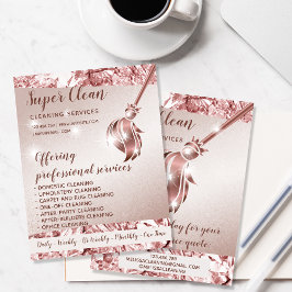 Flyer Casa de limpieza de empleadas domésticas Rosa de o