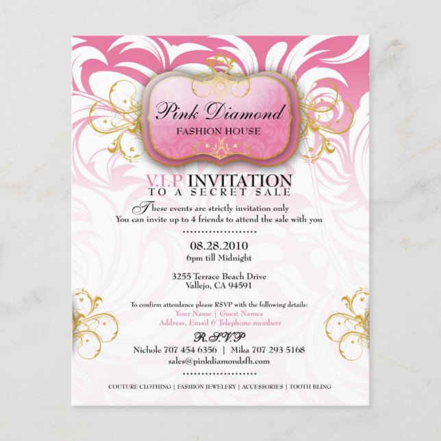 Flyer Casa de moda de diamantes rosados de 311 Personali (Frente)