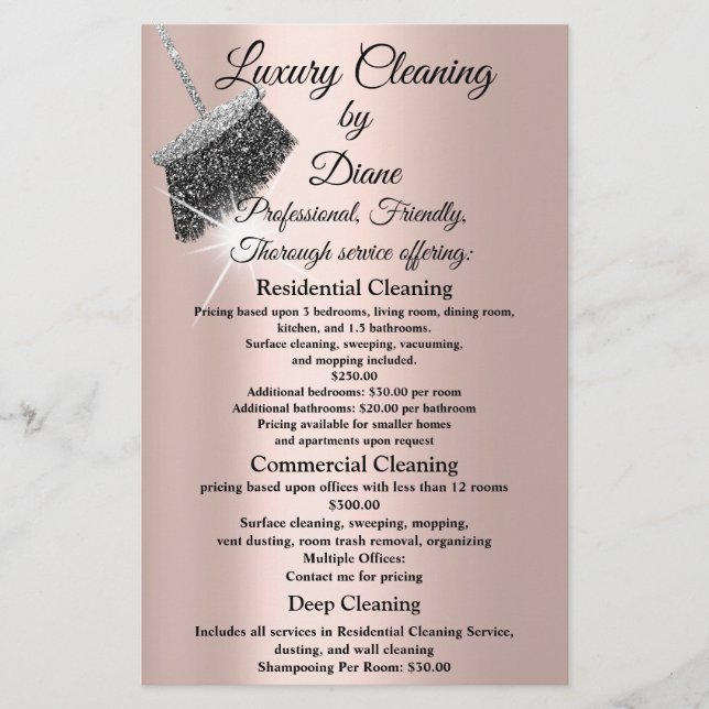 Flyer Casa de servicio de limpieza de jazmín que mantien (Frente)