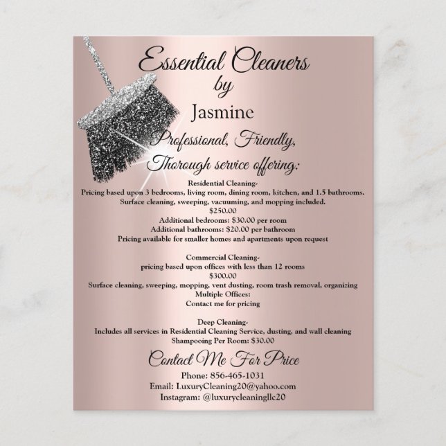 Flyer Casa de servicio de limpieza de jazmín que mantien (Frente)