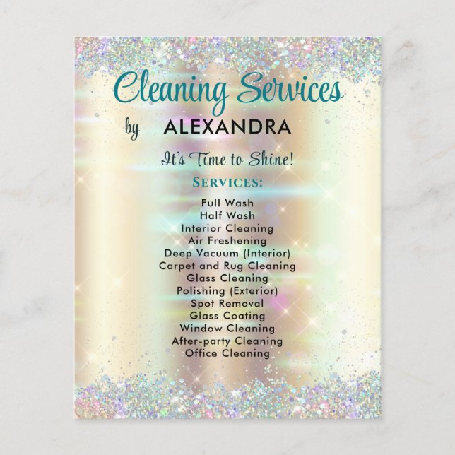 Flyer Casa de servicios de limpieza con manchas de oro (Frente)